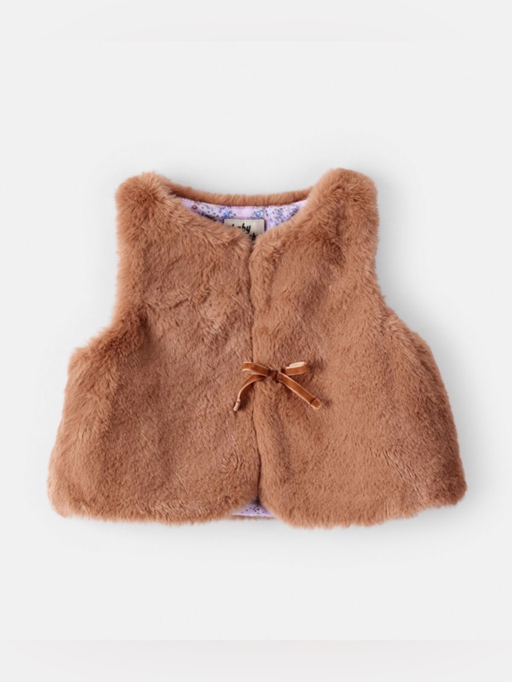 Baby B’gosh Baby Girl Floral Lined Faux Fur Vest  NWT